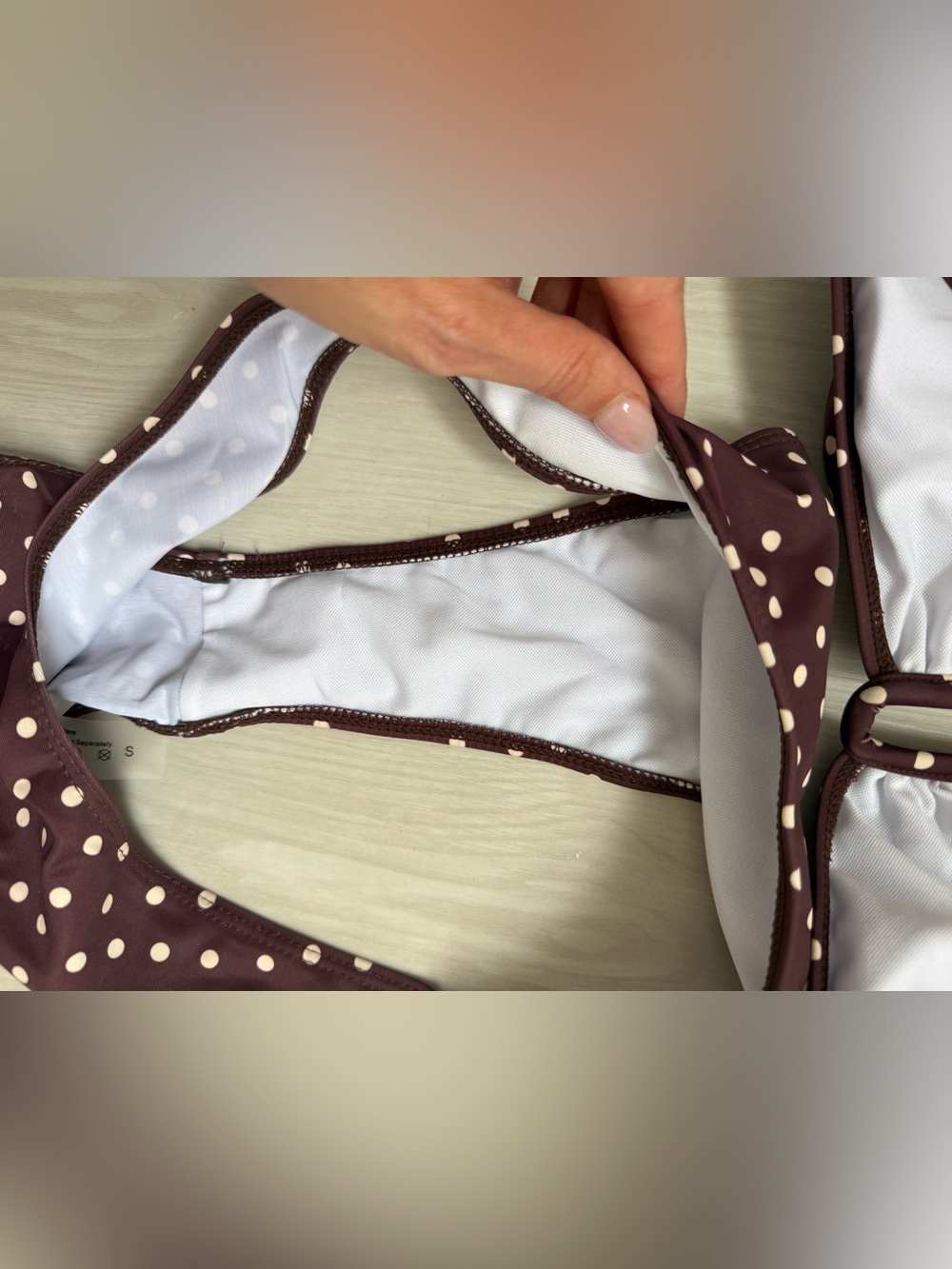 Boutique Brown Polka Dot Cutout Bikini Set - Picture 3 of 5